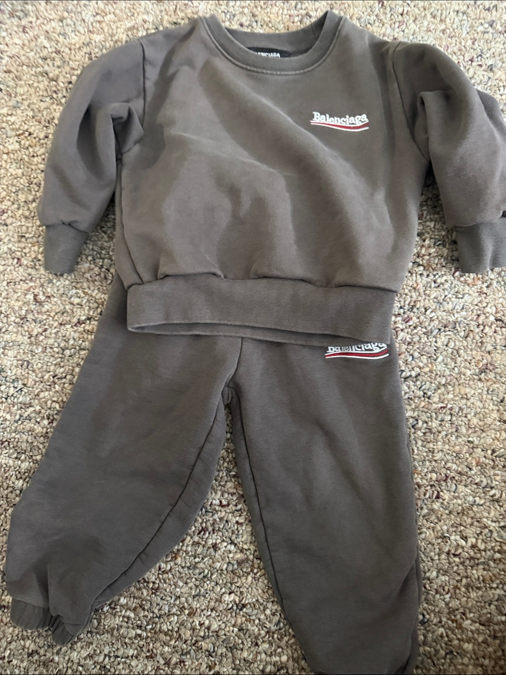 Balenciaga Kids Brown Crewneck Sweatshirt & Joggers Set